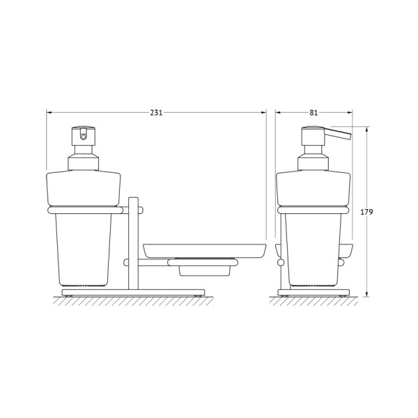 Держатель с матовыми дозатором и мыльницей настольный Ellux DOMINO DOM 004-C08 sun-id-561293 - Вид №1