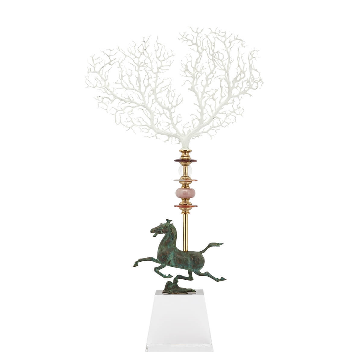 600695-10 ABHIKA OBELISQUE CORAL HORSE WHITE 