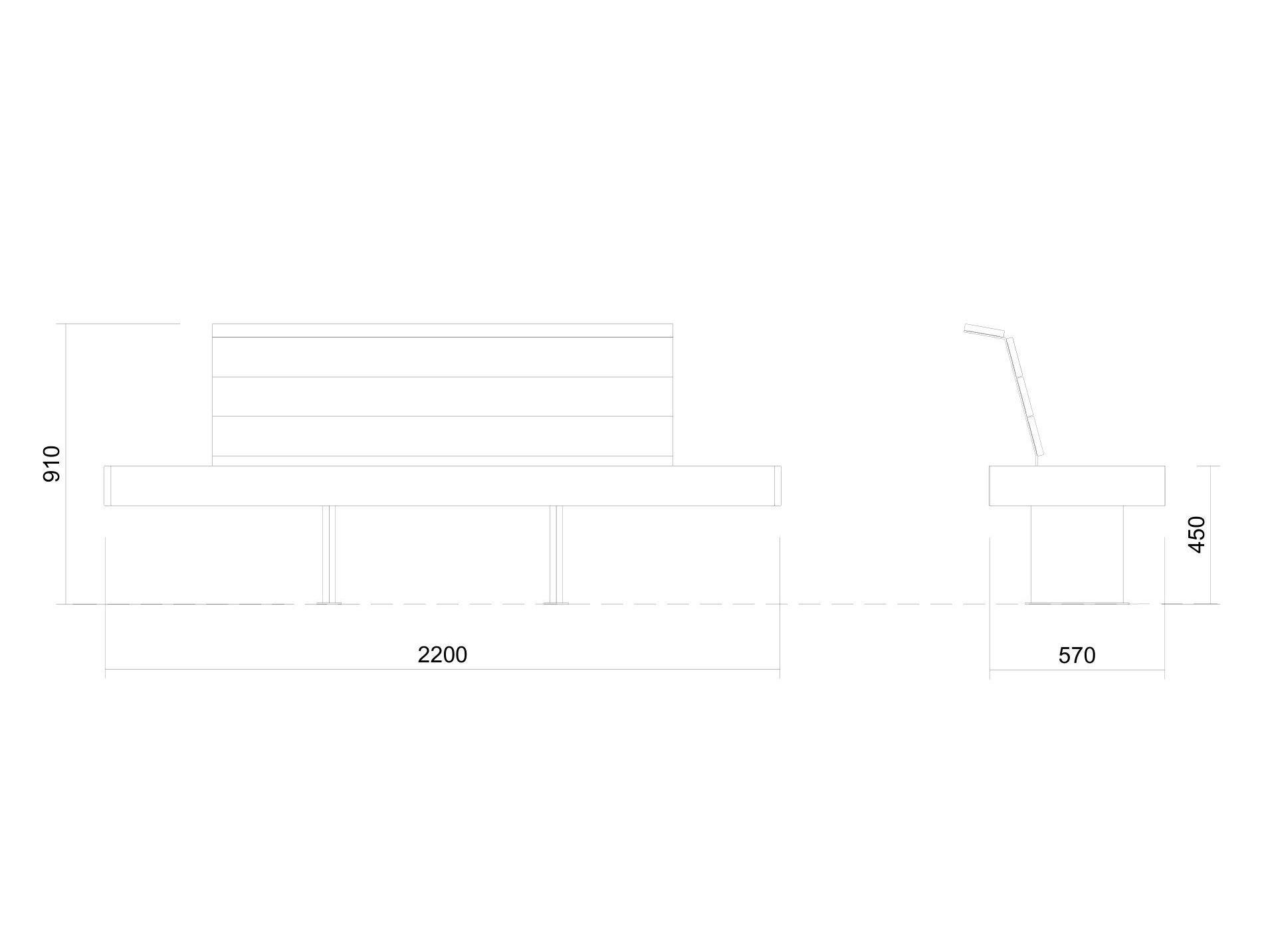 Скамья WPC со спинкой Studio Città ZEPHYR 2200 ARCH-00075421 - Вид №2