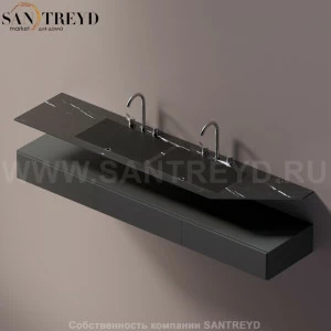 AELLN0CA22022ED Подвесная раковина настенная прямоугольная Agape Ell черная