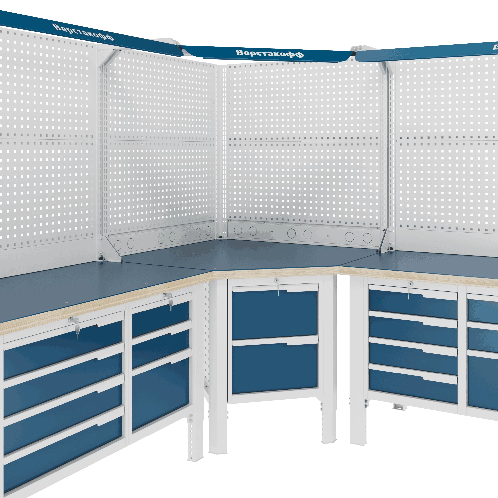 Верстак (угловой) CTR U532.S2.1-2R Верстакофф 124774 - Вид №2