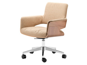 Офисное кресло с колесами и подлокотниками с 5 спицами