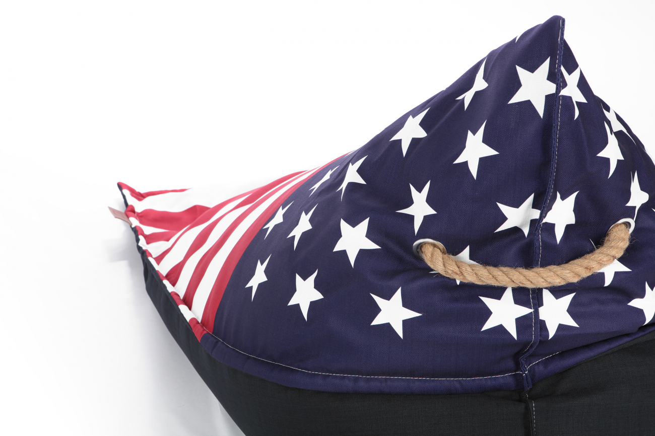 Пуф USA Lazy T американский флаг LAZY LIFE PARIS ДИЗАЙНЕРСКИЕ 051182 Белый;красный;синий;разноцветный  - Вид №5