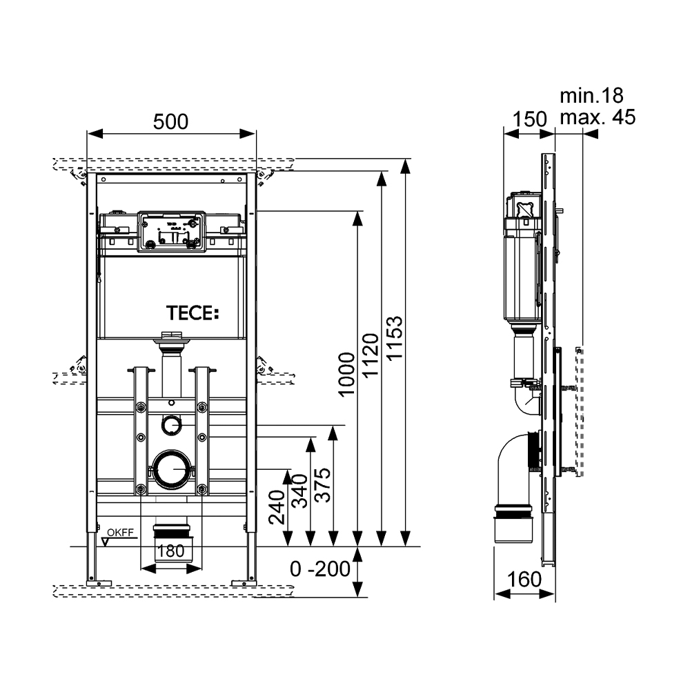 9600100 Застенные модули Tece TECElux - Вид №1