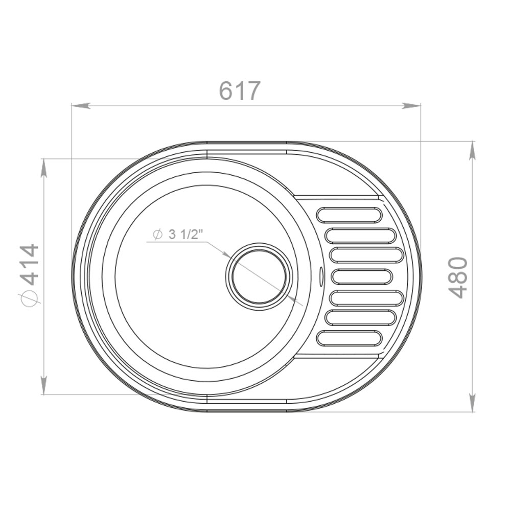 RQ34 бежевый Мойка кухонная прямоугольная Raiber  - Вид №1