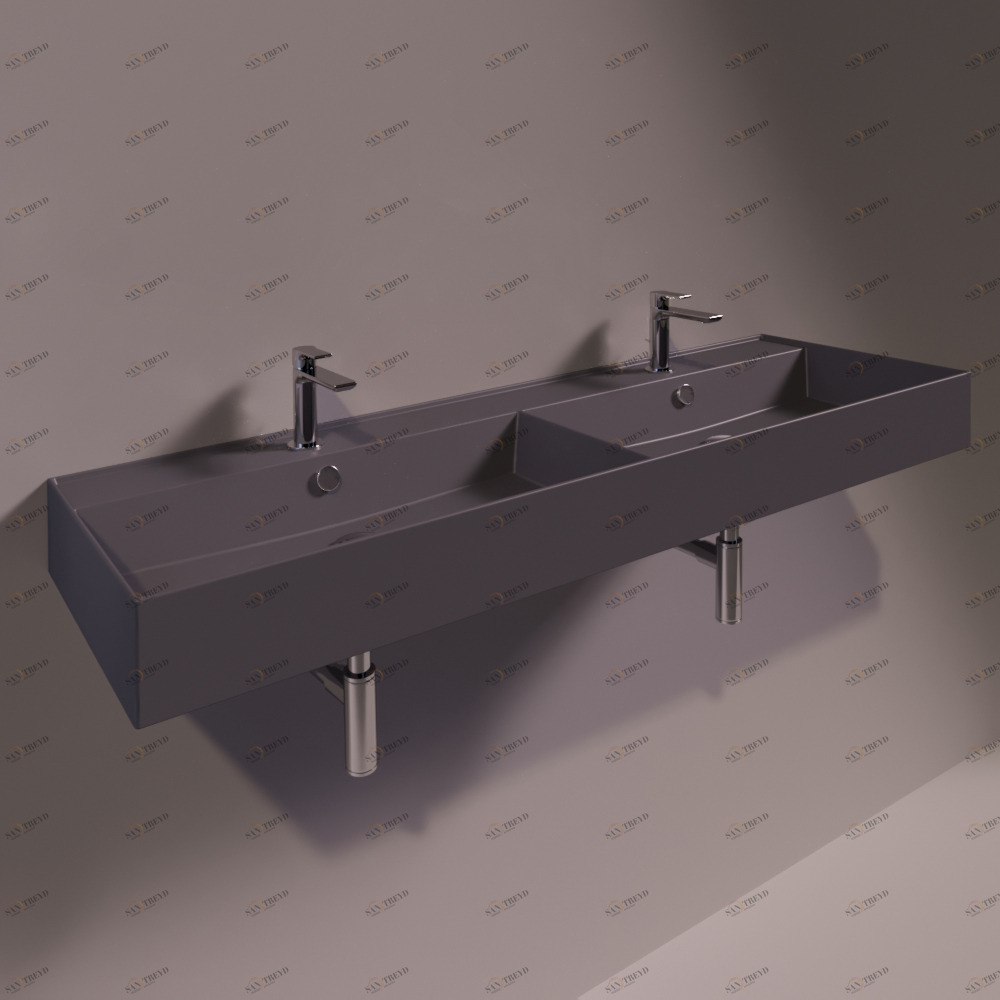 AG141DANTRACITEMATT Подвесная раковина настенная прямоугольная Simas Agile черная