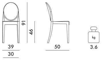 Поликарбонат медальон стул Kartell призрак ARCH-00087551 - Вид №39
