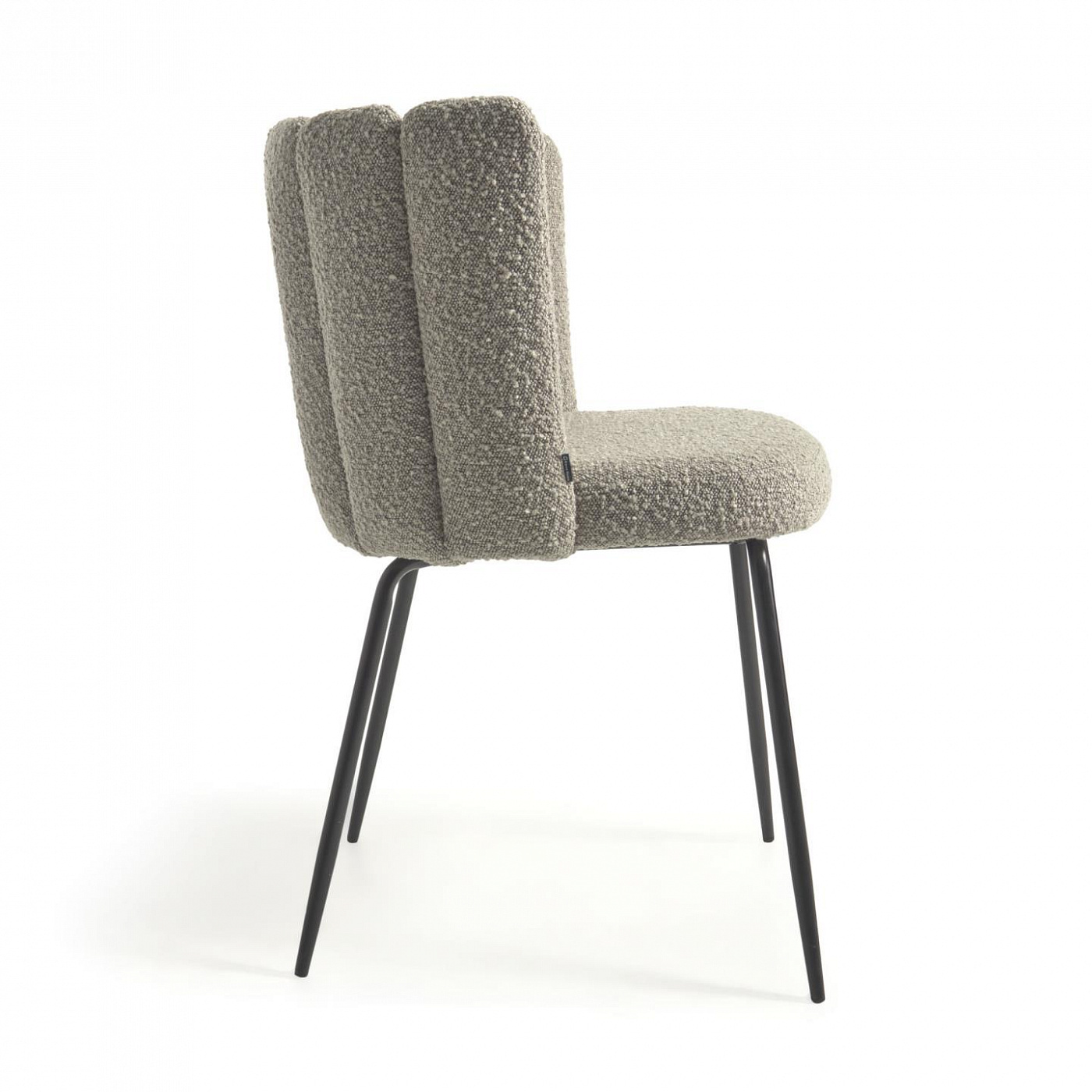 108114 Стул из серой ткани букле и черными металлическими ножками La Forma Aniela 