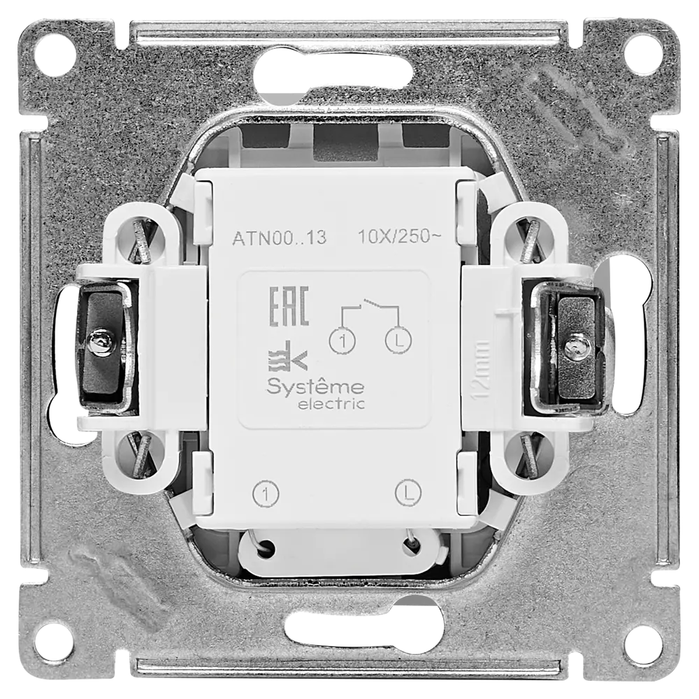 Выключатель встраиваемый Systeme Electric AtlasDesign 1 клавиша с подсветкой цвет алюминий 89457376 STLM-2204951 - Вид №2