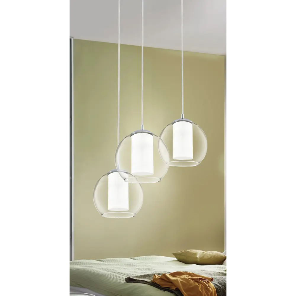Подвес Bolsano 3xE27x60 Вт, металл/стекло, цвет хром/прозрачный 16515308 STLM-2132617 Eglo  - Вид №1