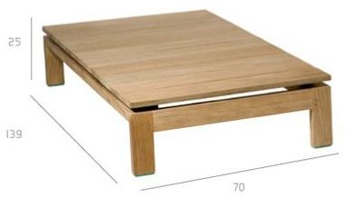 TRIBÙ Прямоугольный столик для сада из тика Kos sun-id-1479459 - Вид №4