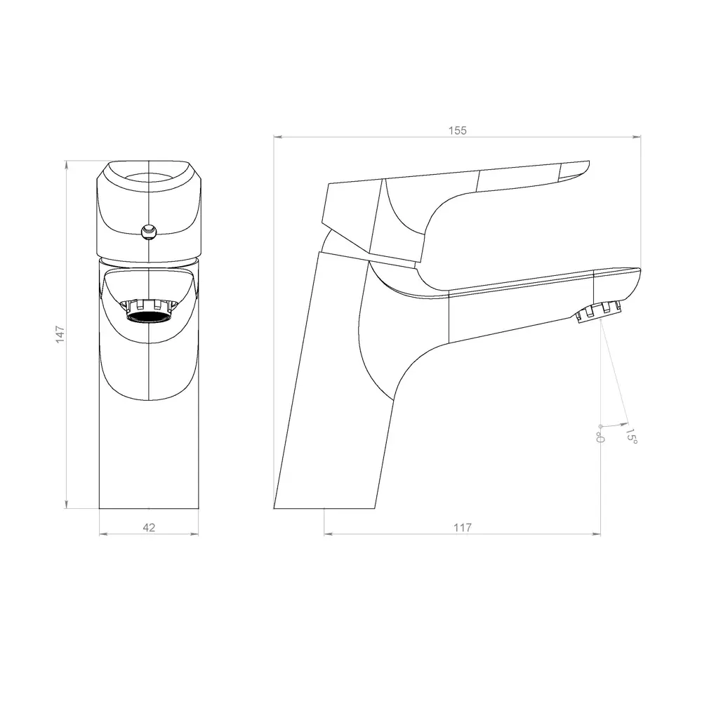 Смеситель для раковины Damixa Origin Bit однорычажный цвет хром STLM-2078321 - Вид №6