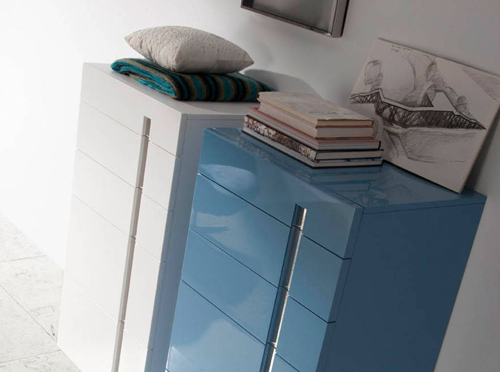 Комод с пятью ящиками с металлическими ножками голубой Experiencia от Angel Cerda ANGEL CERDA ДИЗАЙНЕРСКИЕ, ENCANTO 00-3865657 Голубой  - Вид №3