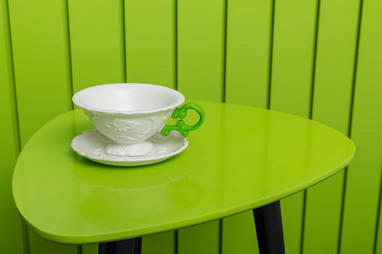 Кофейный столик с черными ножками кейл "Капля" WOODI  00-3966164 Зеленый  - Вид №19