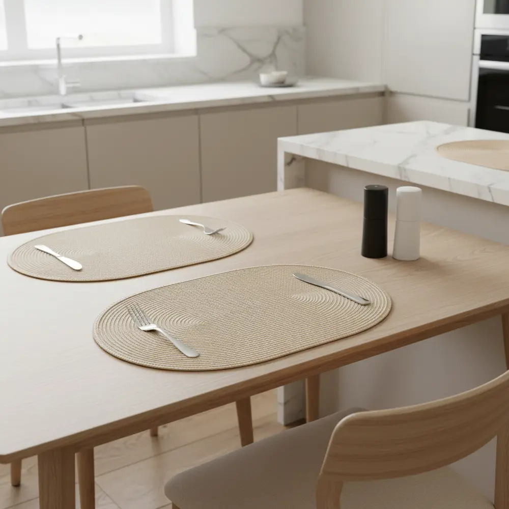 Салфетка под столовые приборы Vidage 45x30 см овальная полипропилен цвет бежевый STLM-2092698