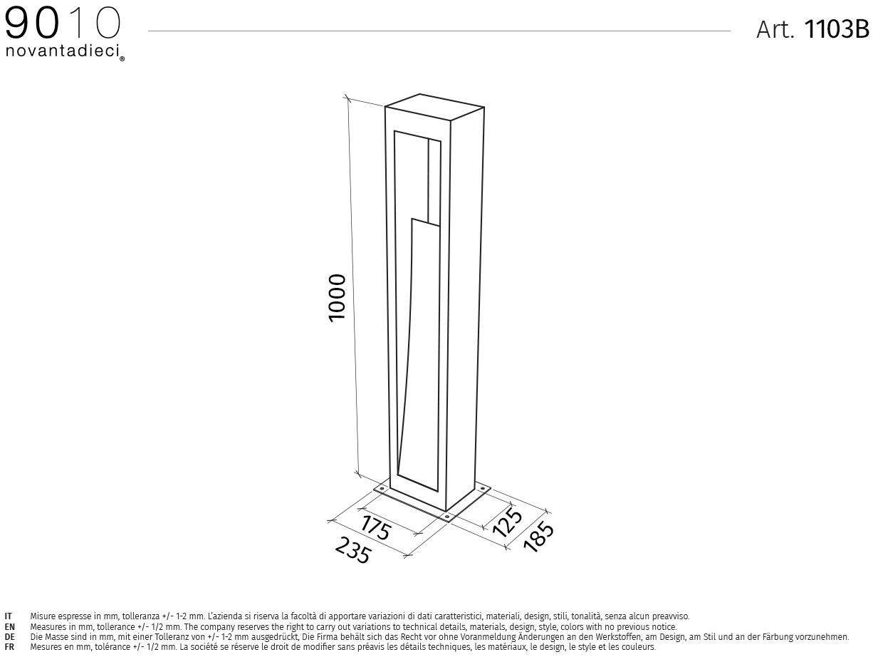 9010 novantadieci Светодиодный столбик из бетали®  1103b  - Вид №4