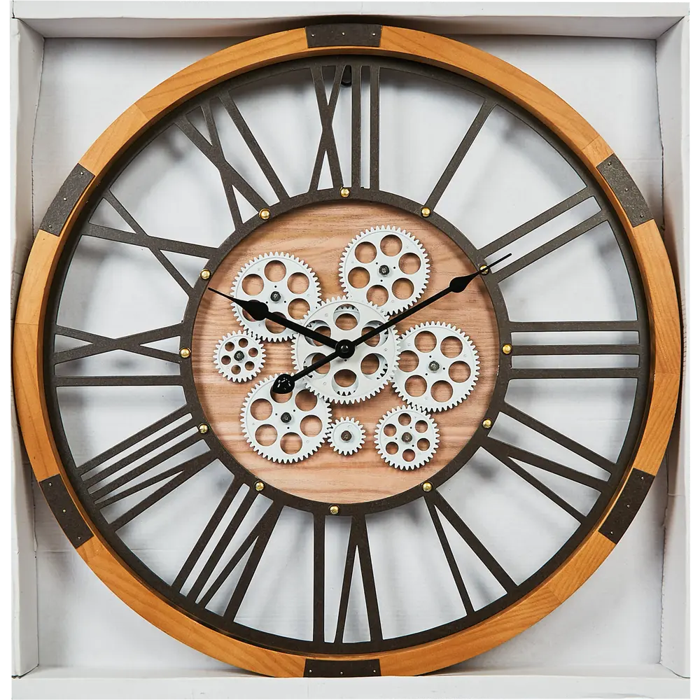 Часы настенные Dream River Шестеренки GH60672 круглые МДФ цвет бежевый бесшумные ø55.4 Осень STLM-2093644 - Вид №3