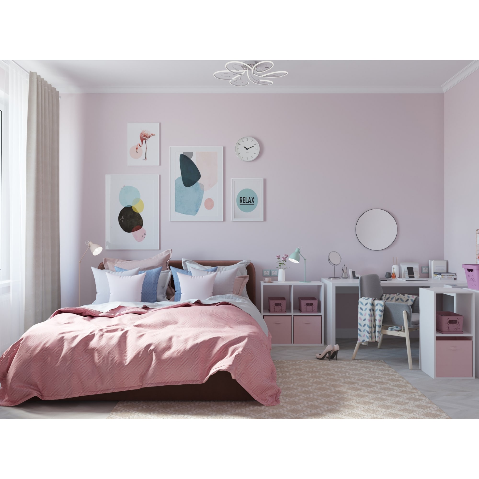 82304518 Плед «Scandi», 130х170 см, флис, цвет розовый Santreyd  - Вид №5