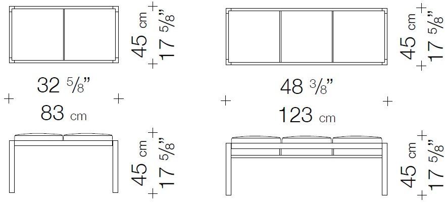 Garbarino Мягкая скамья из ткани Elementare Pel 2 / pel 3  - Вид №1