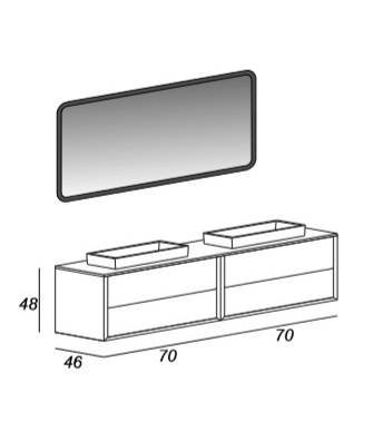 Мебель для ванной CEZARES BELLAGIO 140 White Stone - Вид №5