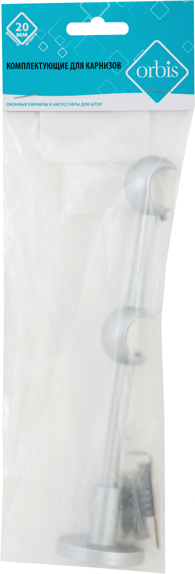 Держатель для карниза ORBIS открытый двухрядный металлический серебристый 86015951 STLM-0066218 - Вид №3