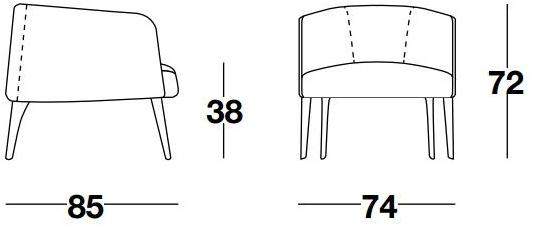 Frigerio Salotti Кожаное кресло с подлокотниками Jackie sun-id-1493816 - Вид №3