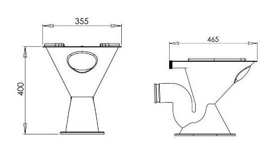 46263 Приставной унитаз напольный Хромированный PURUS Steel Германия - Вид №1