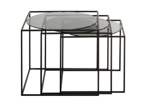 Квадратный металлический журнальный столик