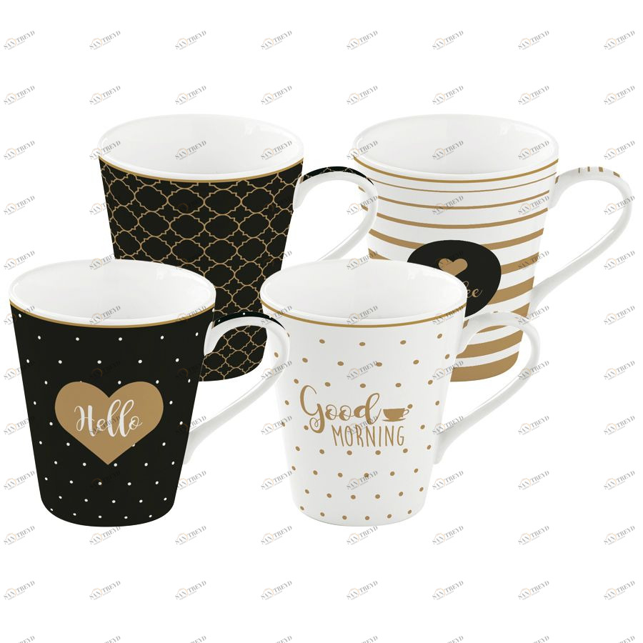 Набор кружек «Доброе утро», 4х300 мл, подарочная упаковка Easy Life ELR0128CMGM