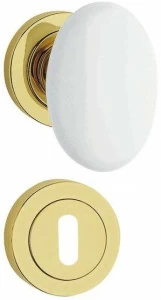 LINEA CALI' Ручка дверная из латуни в классическом стиле с замком Flavia