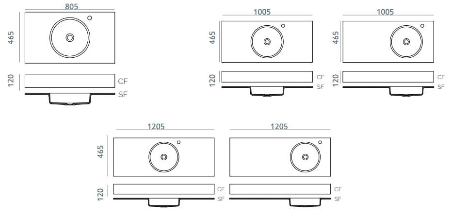 Твердый поверхностный подвесной умывальник со встроенным умывальником Acquabella Acquasolid ARCH-00116844 - Вид №4