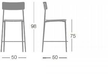 Segis Высокий табурет из полипропилена со спинкой и подставкой для ног Cult sun-id-1428308 - Вид №1