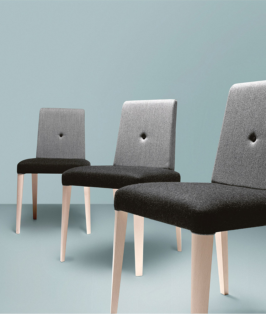 Punto 190 Стул с каркасом из древесины бука, 4 ножки. Сиденье и спинка мягкие. Et al. Punto - Вид №3