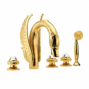 23007DS Батарея у ванны, пять отверстий и ручка Сваровски EFFEPI RUBINETTERIE Crystal