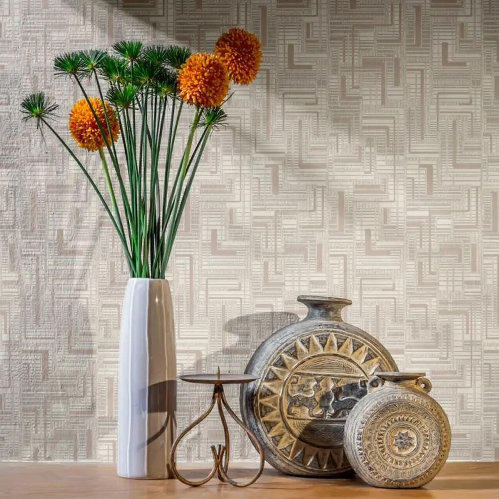 Обои Palitra Home Labirint - геометрическая элегантность в бежевых тонах 14777339 STLM-0005102 - Вид №3