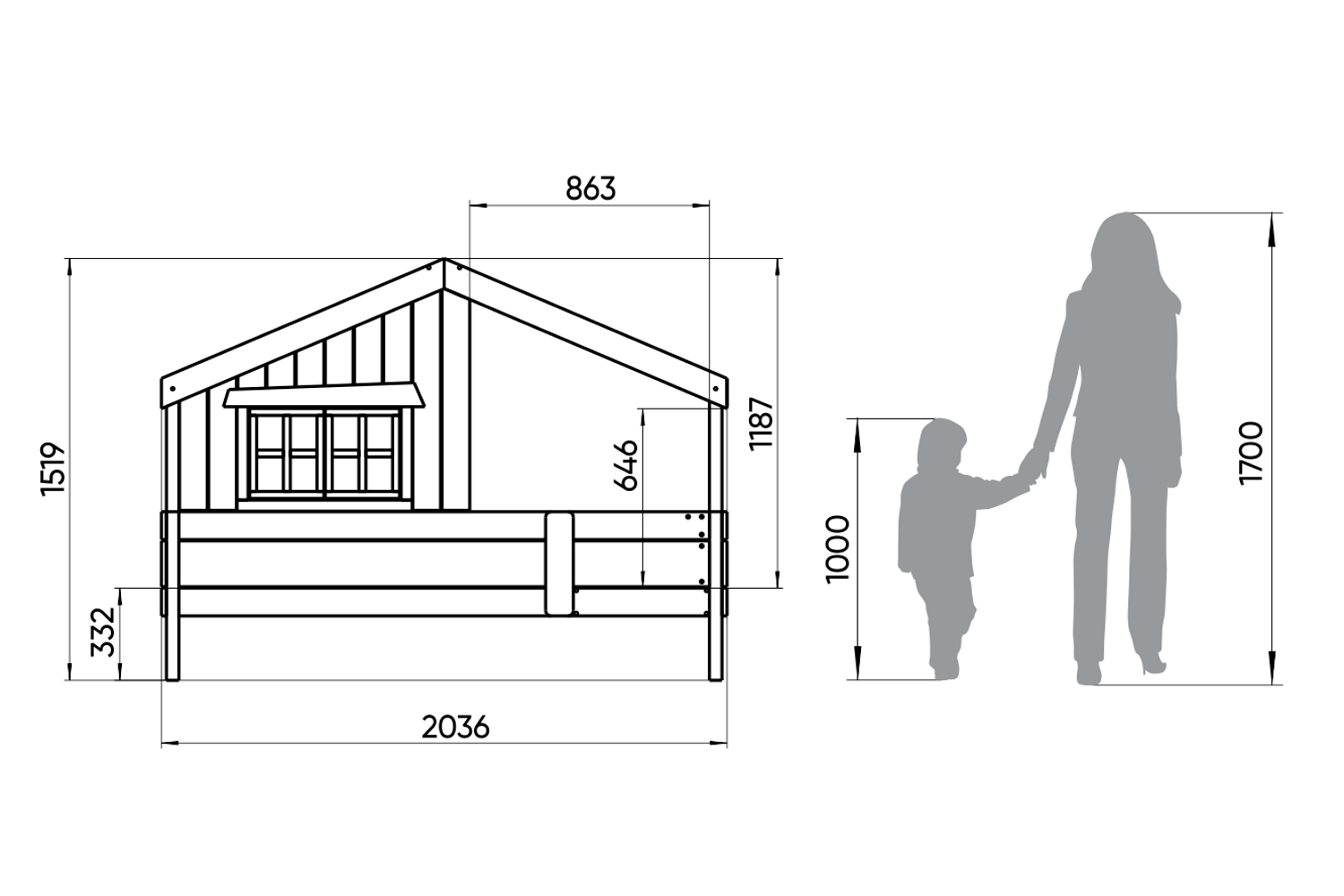 Кровать одноярусная белая с розовым "Шале L" ELLIPSE ELLIPSE HOME 00-3951312 Белый;розовый Santreyd  - Вид №3