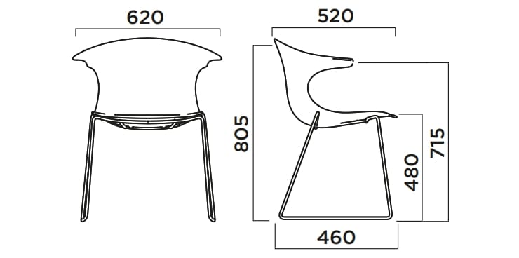 Деревянный стул с подлокотниками Infiniti Loop 3D Wood ARCH-00071683 - Вид №7