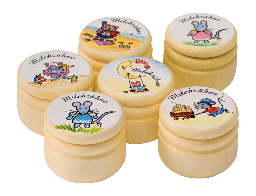 750045 Баночка для молочного зуба с изображением мира щеток Buerstenwelt 