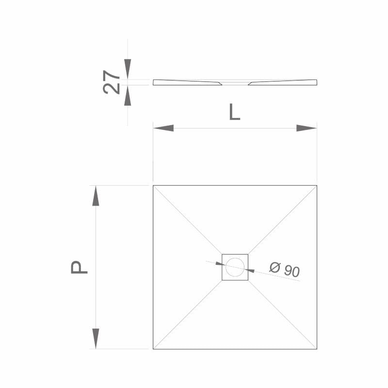 Нескользящий квадратный поддон для душа из композитного материала Ercos Stone ARCH-00147880 - Вид №7