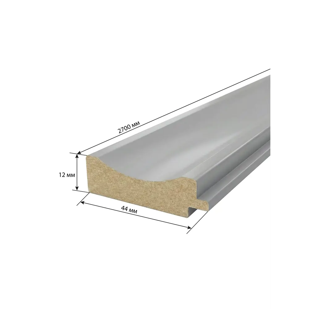 Профиль старт/финиш Волна МДФ серый 12x44x2700 мм Santreyd STLM-2155859