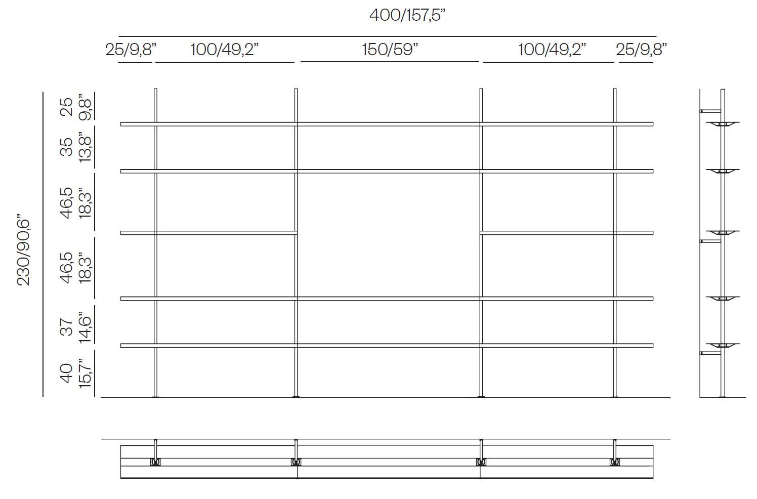 Алюминиевый настенный книжный шкаф BD Barcelona Aluminium ARCH-00134289 - Вид №26