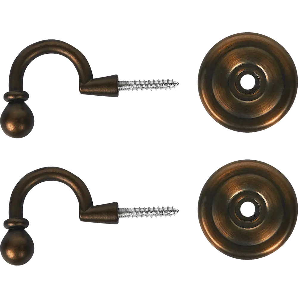 Крючок для штор 3 см металл цвет античная медь 2 шт Santreyd STLM-2076501 - Вид №2