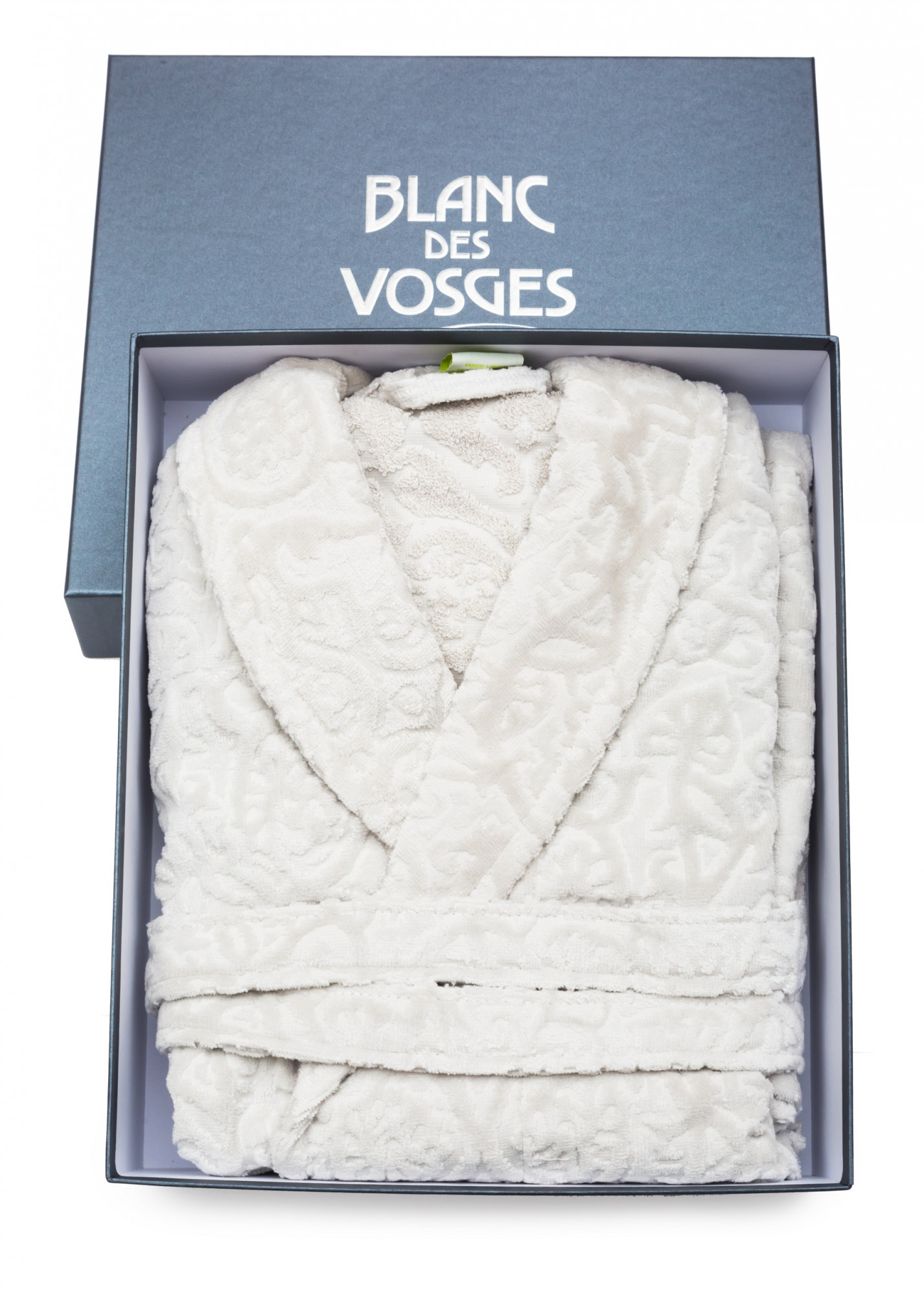 RO_PR_P_M Халат велюр Princess М серый хлопок 420 гр/м2 Blanc des Vosges Santreyd 