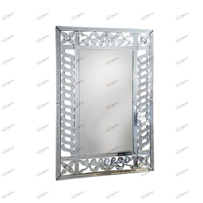 Зеркало прямоугольное в серебряной раме Toledo от Schuller SCHULLER ДИЗАЙНЕРСКИЕ 247239 Зеркальный 