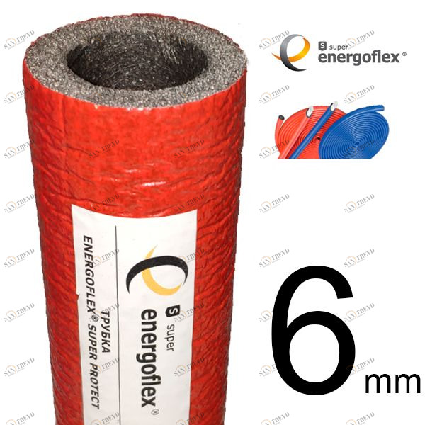 Теплоизоляция Energoflex® Super СПК22/6, для трубы 20, толщина стенки 6 мм, цвет красный EFXT022062SUPRK