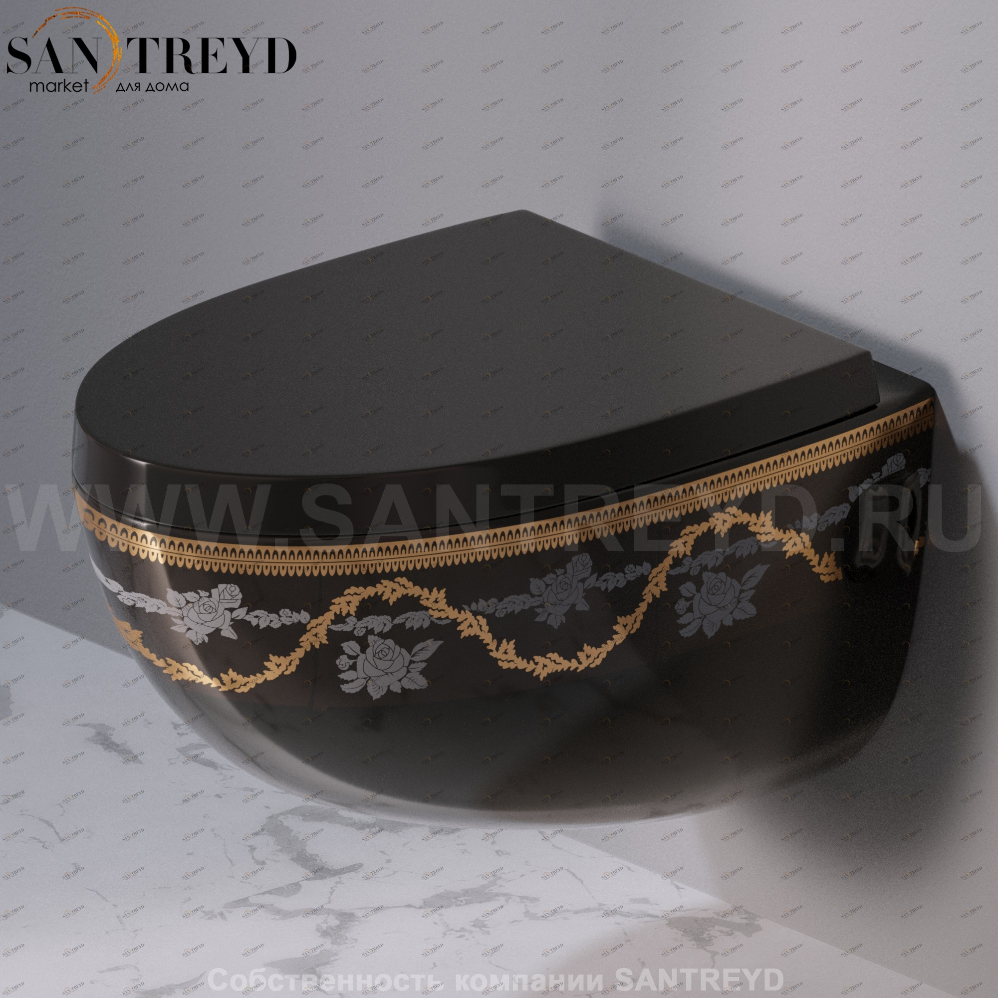 S511470G Подвесной унитаз настенный Черный A. e T. Italia OVAL Италия AeT ITALIA
