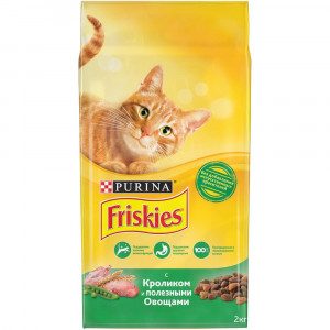 Т0029526 Корм для кошек с кроликом и полезными овощами, сух. 2 кг Friskies