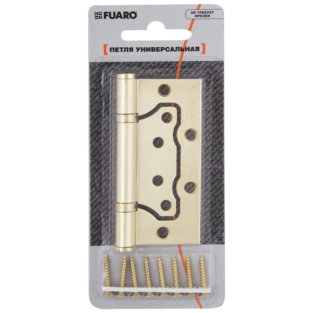 13965063 Петля без врезки Fuaro 500-2ВВ 100x75x2.5 мм сталь цвет матовое золото STLM-0004057  - Вид №2