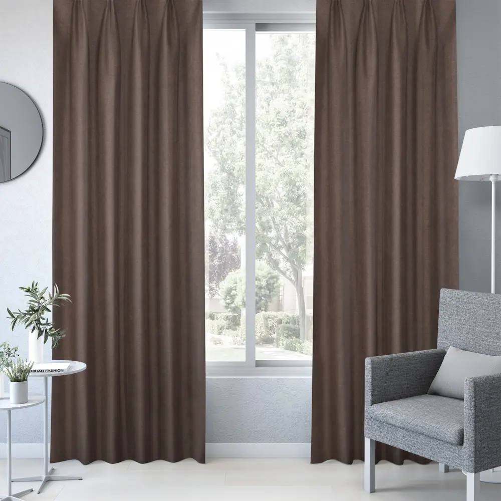 Штора на ленте Inspire Tiisetso 140x280 см цвет коричневый 83562052 STLM-2065149  - Вид №6