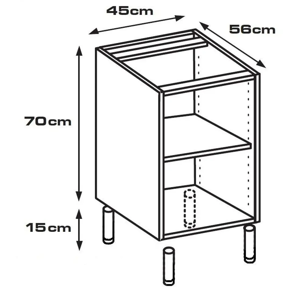 Каркас напольный 45x70x56 см, ЛДСП, цвет белый DELINIA STLM-2074311 - Вид №6